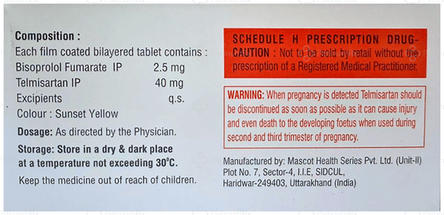 Cvtel BS 2.5/40mg Tablet 15s