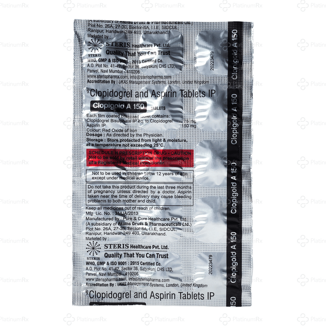 Clopigold A 150/75mg Tablet 15s