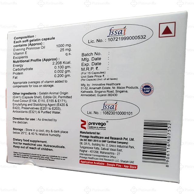 Evenrose 1000/25mg Capsule 15s (Gelatin Animal Origin)