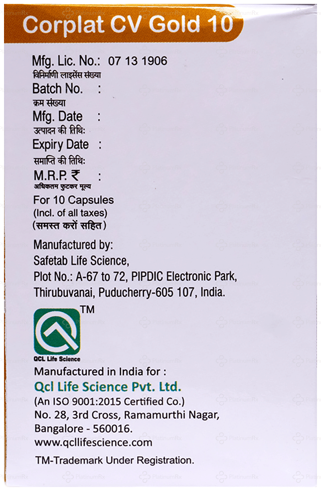 Corplat CV Gold 75/10/75mg Capsule 10s