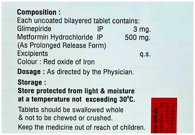 RicaPride M 3/500mg Tablet PR 15s