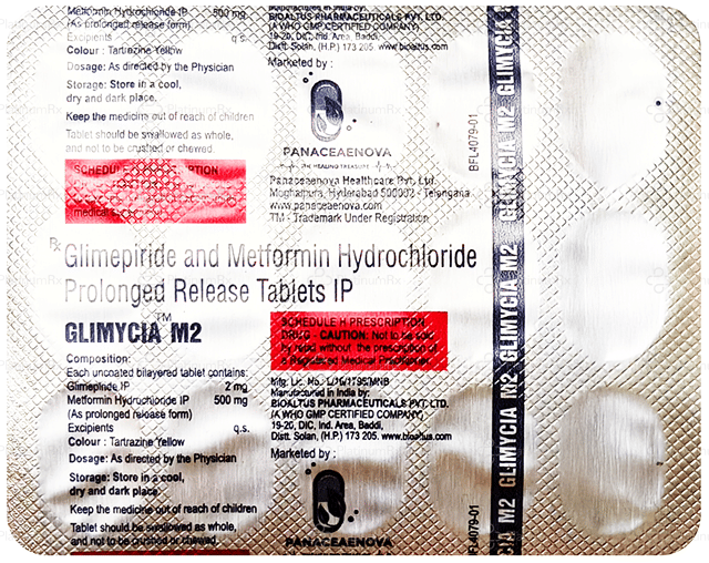 Glimycia M 2/500mg Tablet PR 15s