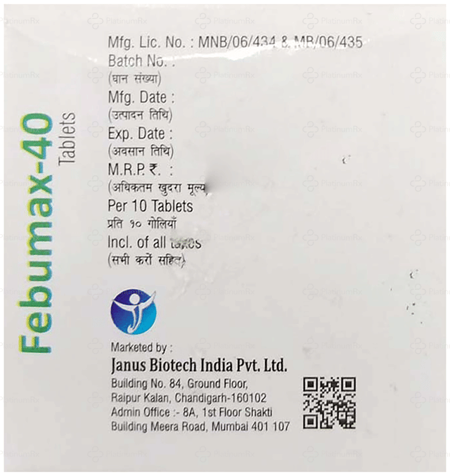 Febumax 40mg Tablet 10s