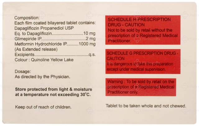 Dapaking GM 2/1000/10mg Forte XR Tablet 10s