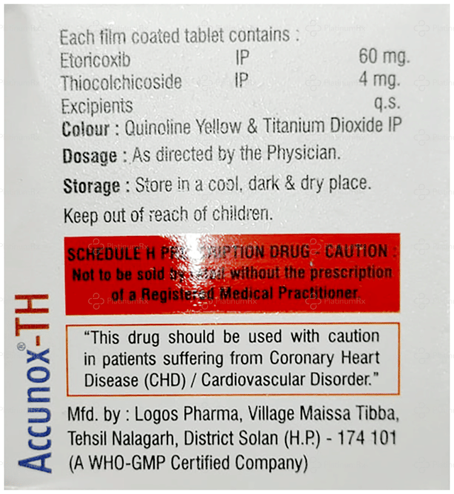 Accunox TH 60/4mg Tablet 10s