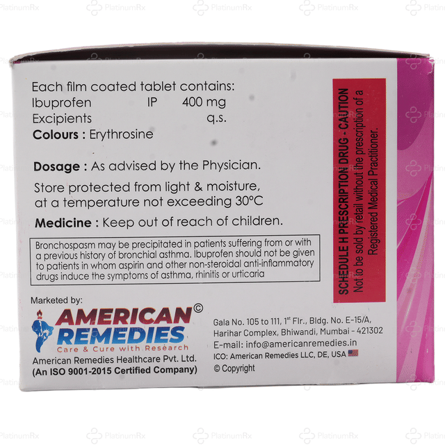 Brufocan 400mg Tablet 15s
